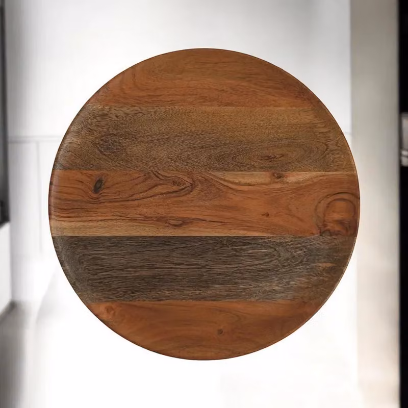 Minster Solid Wood Serving Plate in Brown, W: 28 cm, D: 28 cm, H: 2 cm – 2