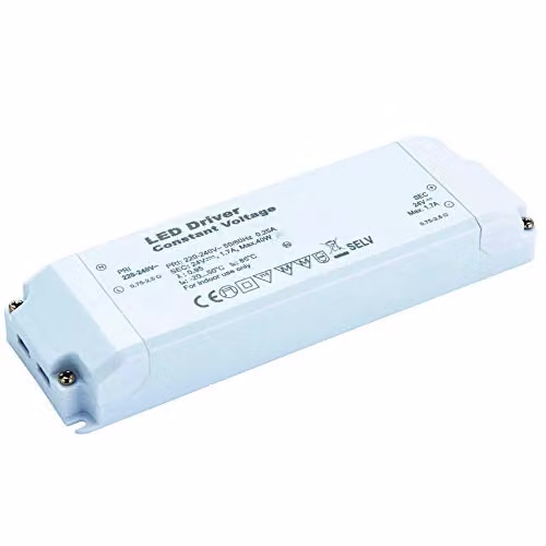 Loops 24V DC 40W Constant Voltage LED Driver Transformer in White and Transparent Plastic