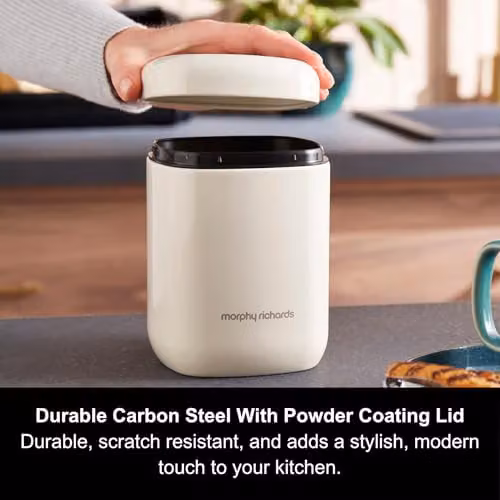 Morphy Richards Equip 3 Piece Airtight Storage Canister Set in Black, Beige and White, W/D/H: 15.5 x 10 x 10 cm – 6