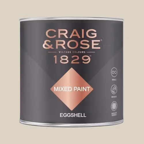 Craig & Rose 1829 Paint Stop Eggshell Tintable Paint in Stone, 750ml