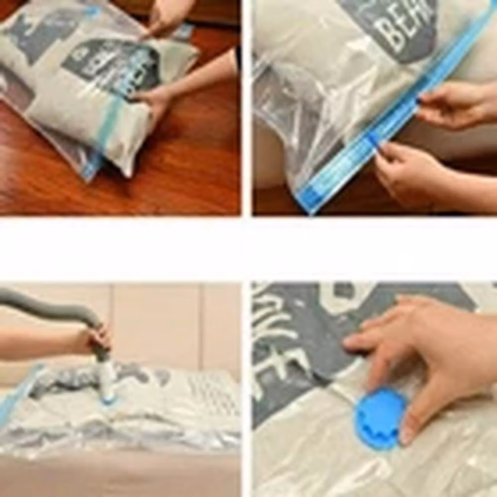 EONLION 12-Pack Strong Vacuum Storage Space Saver Organiser Bags in Clear – 2