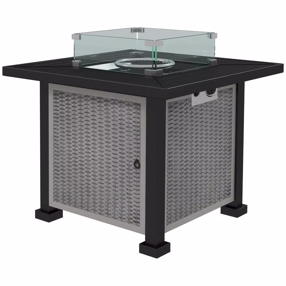 Rolipo Grey Gas Fire Pit Table, W/D/H: 81 x 81 x 64 cm – 2