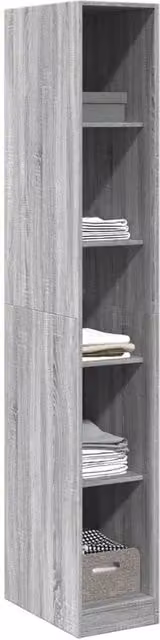 Berkfield Home Sonoma Wardrobe in Grey, W/D/H: 30 x 50 x 200 cm – 1
