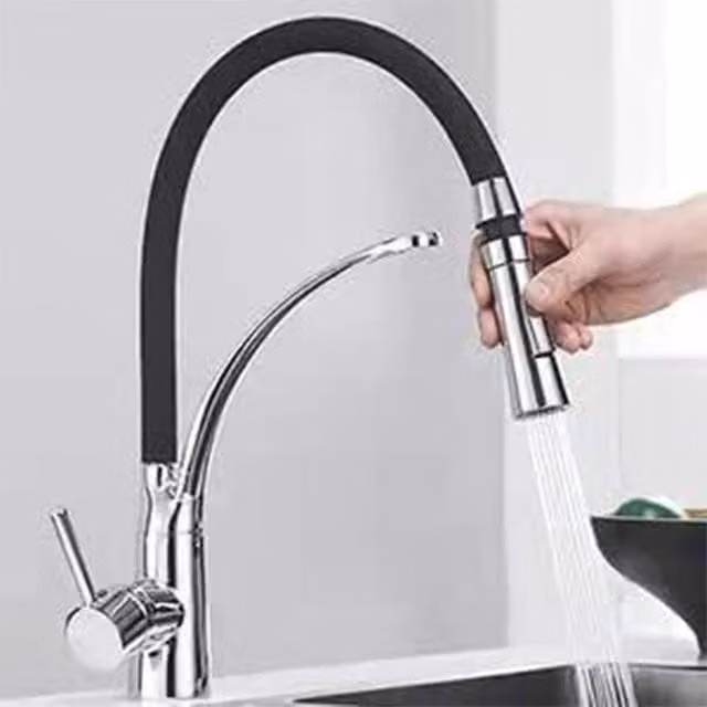 Heable Silver Chrome Two-Function Replacement Pull-Out Kitchen Tap Spray Head
