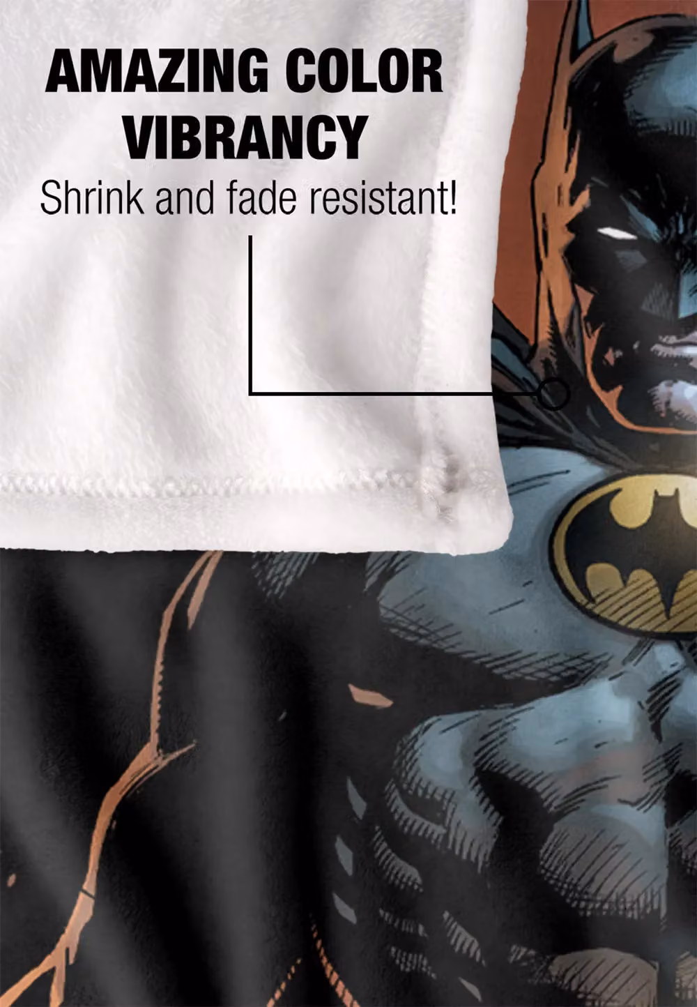 DC Comics Batman Rooftop Cover Blanket in White, W: 152 cm, D: 127 cm – 4
