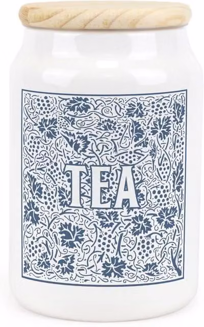 Purely Home Blue and White Floral Ceramic Tea Storage Canister