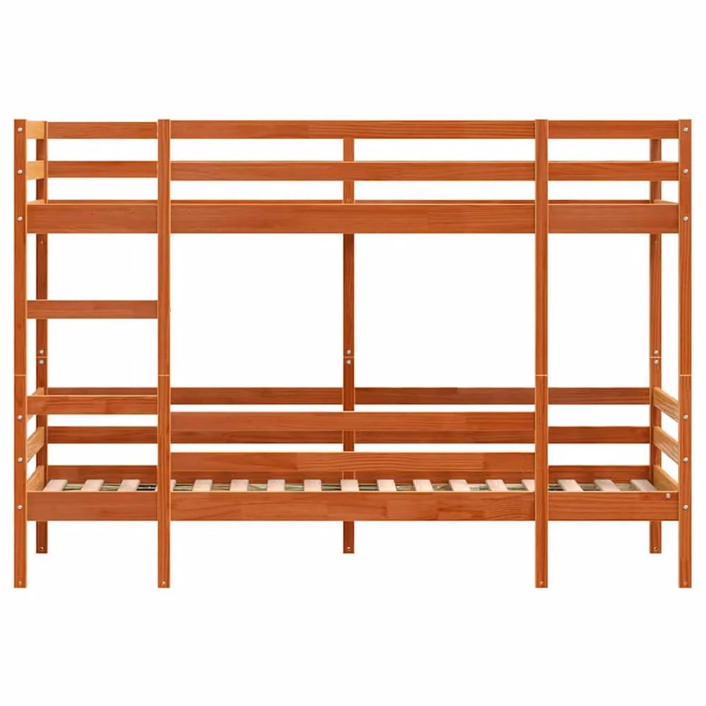 Berkfield Home Elegant Two-Level Bunk Bed in Wax Brown Solid Pine, W/D/H: 80 x 200 cm – 3