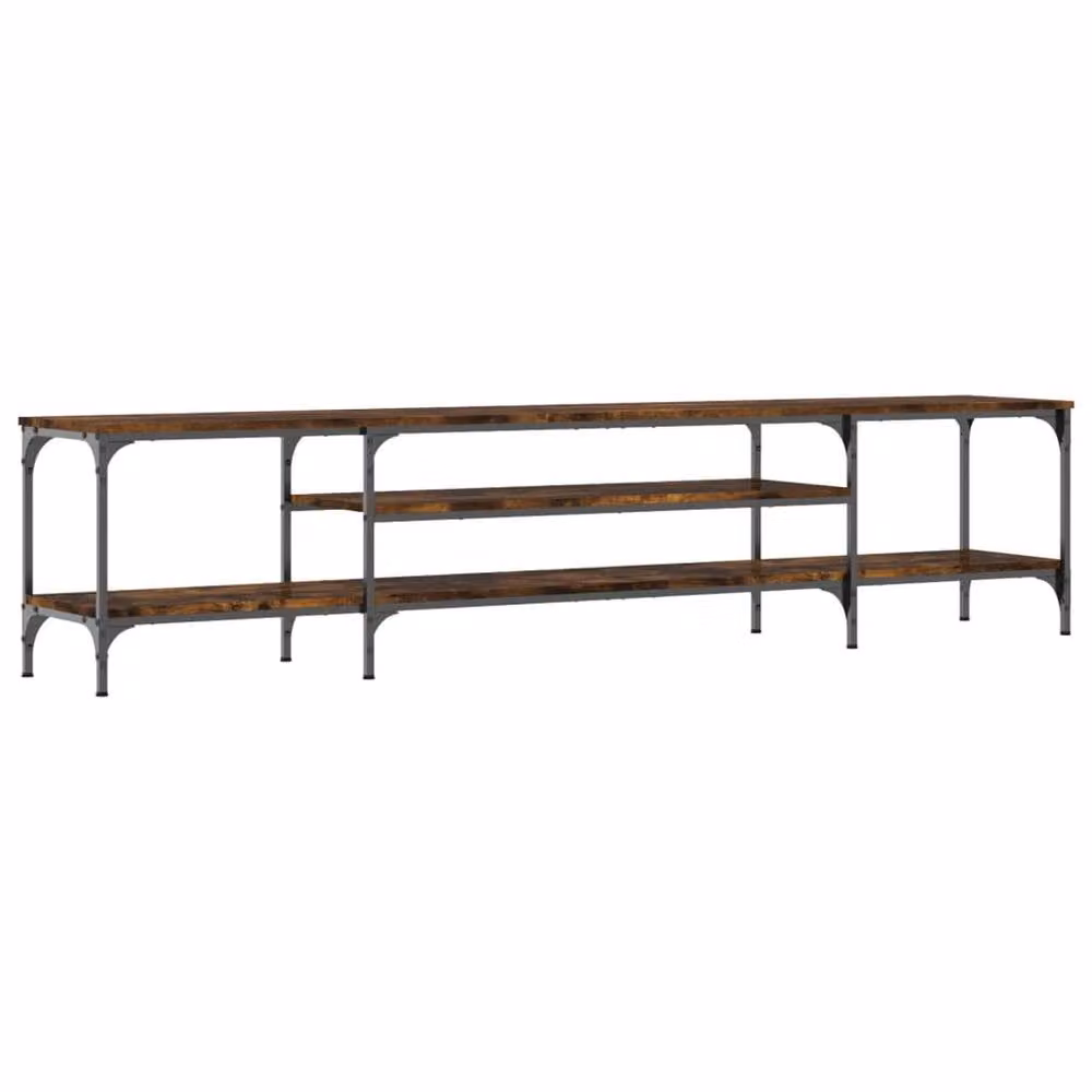 Berkfield Home Industrial TV Cabinet in Smoked Oak, W/D/H: 201 x 35 x 45 cm – 3