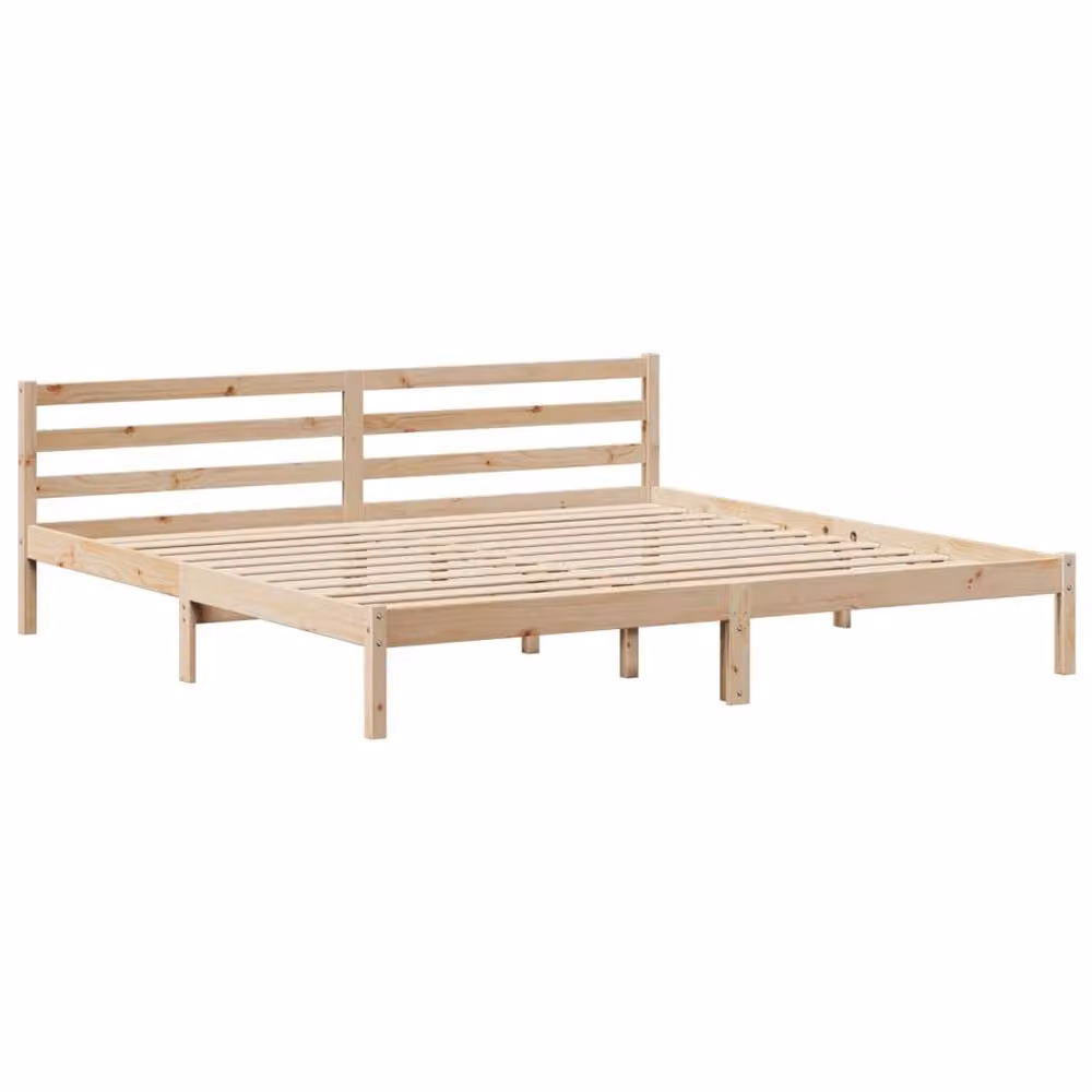 Berkfield Home Super King Bed Frame in Light Oak Solid Pine Wood W/D/H: 180 x 200 cm – 2