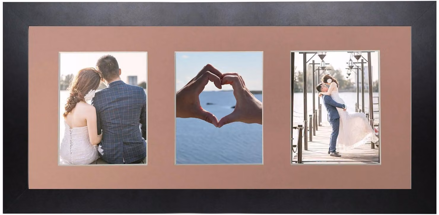 Frames & Mirrors 4U Metro Black Rectangular Picture Frame with Pink Mount for 7 x 5 Inch Images – 2