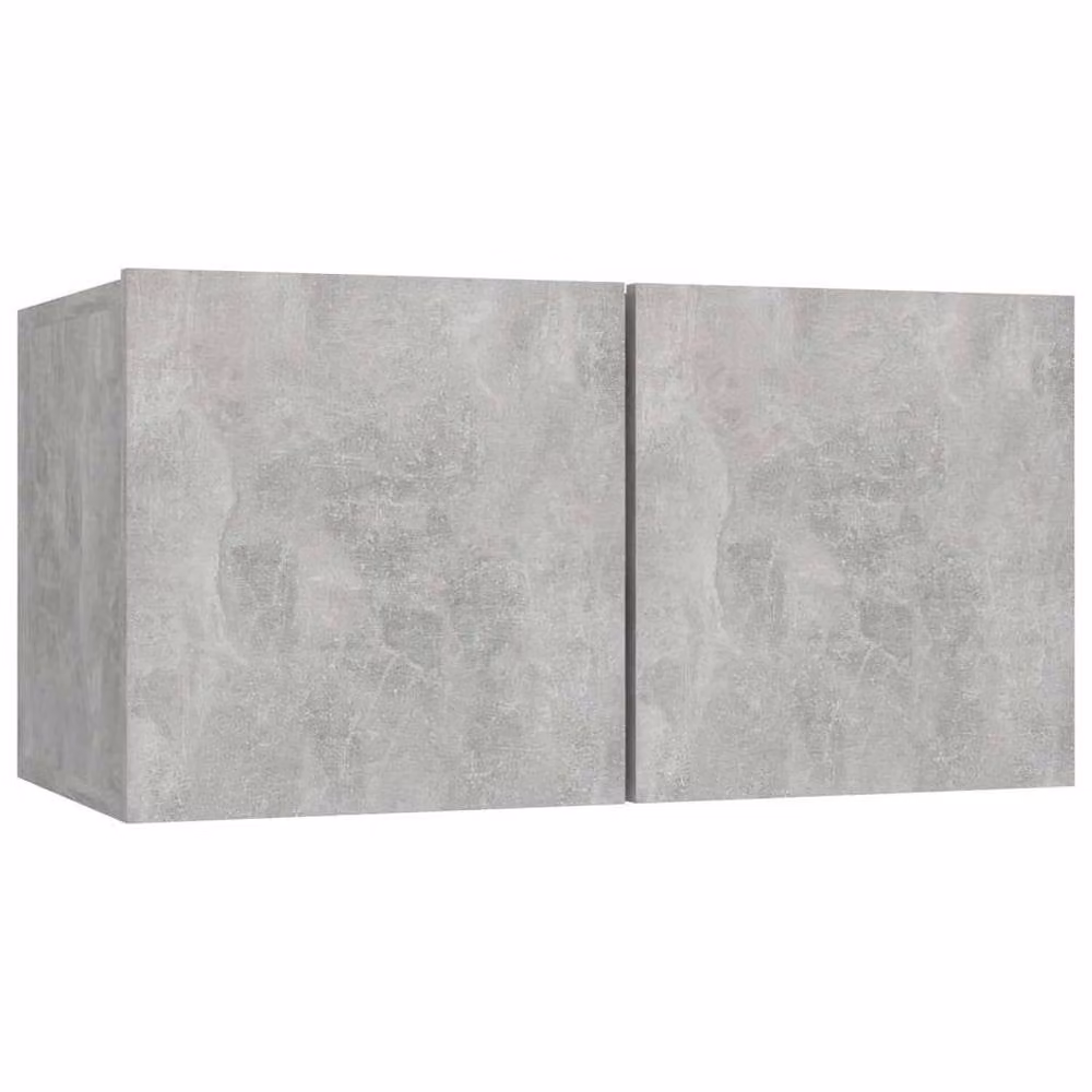Berkfield Home 7 Piece Wall Mounted TV Cabinet Set in Matt Concrete Grey MDF – 3