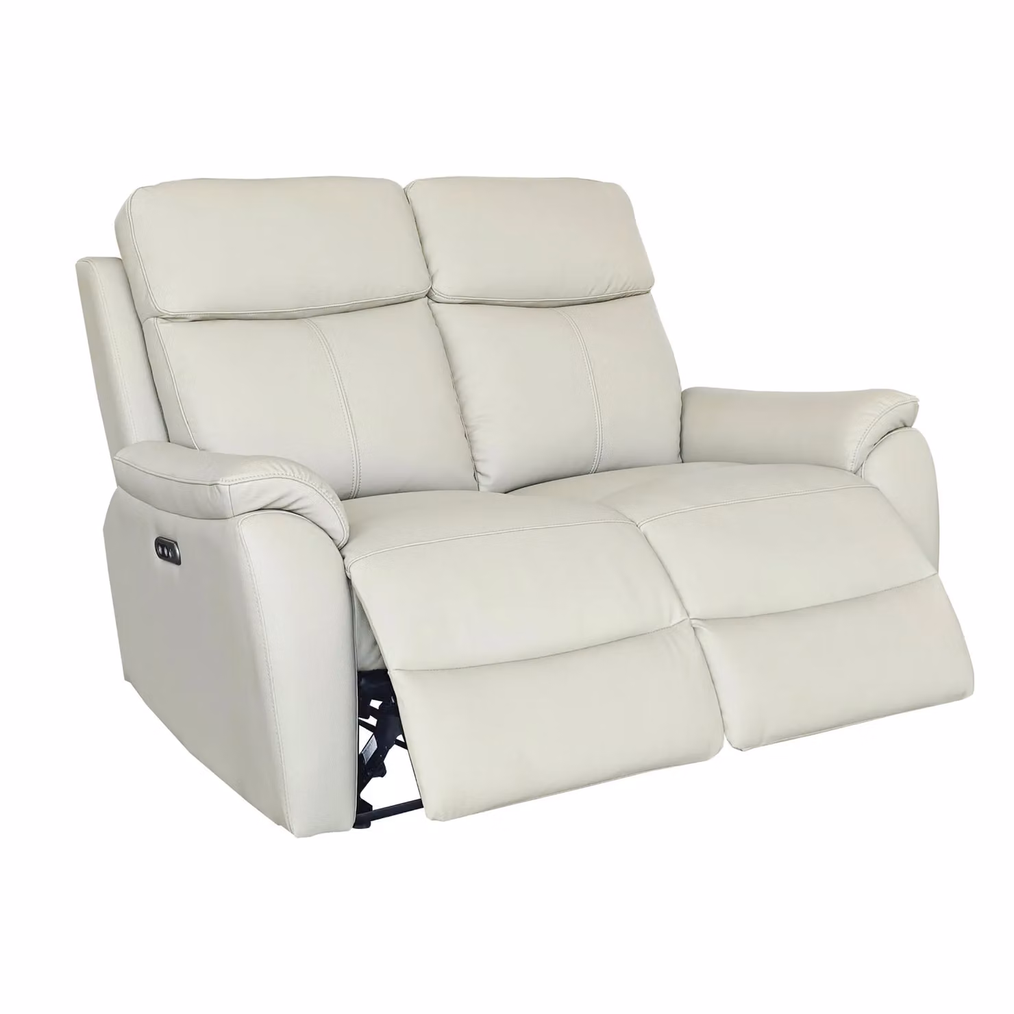 Aspire Kingsmere 2 Seater Power Recliner Sofa in Real Leather, Light Grey, W/D/H: 143 x 77 x 66 cm – 2