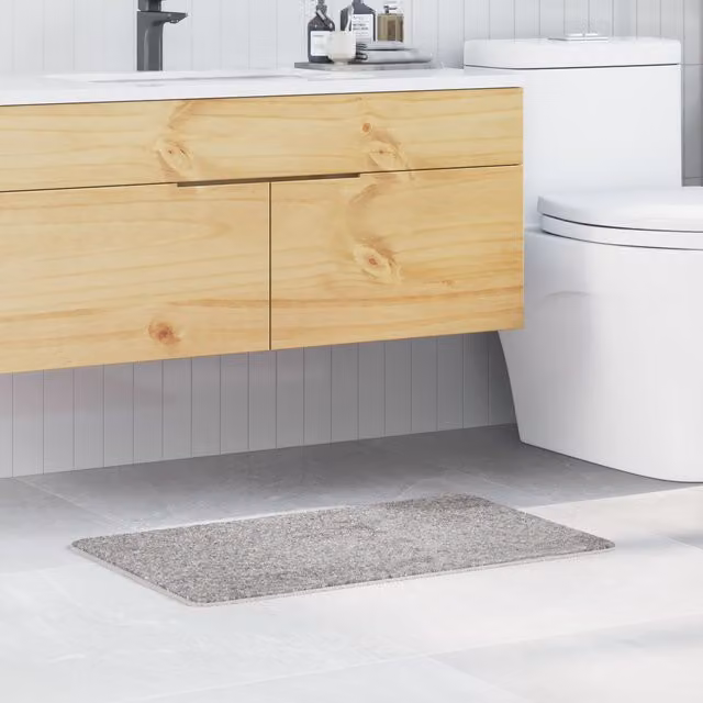 Berkfield Home Non-Slip Rectangular Bath Mat, Grey, W: 50 cm, D: 80 cm