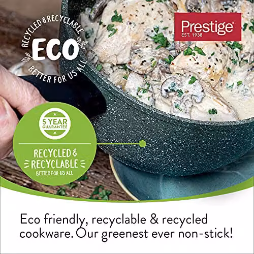 Prestige Eco Non-Toxic Green Induction Stockpot with Lid, 4.5L, Diameter: 24 cm – 3