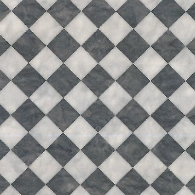 Mega Flooring UK Black and White Geometric Chequers Effect Vinyl Flooring Sheet, 2.0mm Thick, W: 300 cm, D: 300 cm