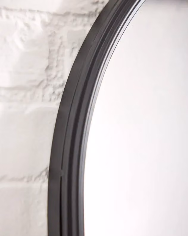 Dibor Large Black Arched Wall Mirror, W: 80 cm, H: 60 cm – 4