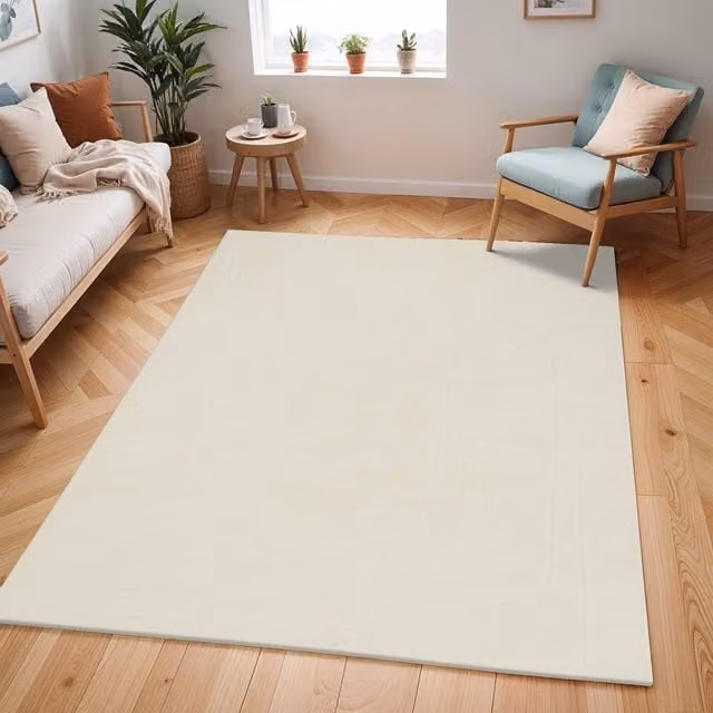 Livabliss Freud Modern High Pile Geometric Rug in Ivory, Black, Brown and White, W: 200 cm, D: 275 cm – 1