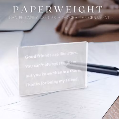 Marco Paul Good Friends Acrylic Plaque Paperweight in Transparent – 2