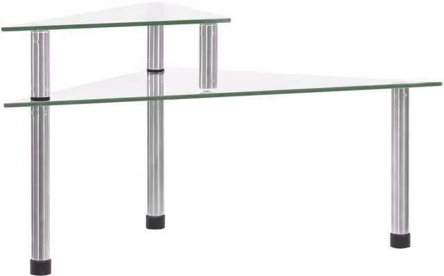 Berkfield Home Kitchen Shelf in Black and Transparent Tempered Glass, W: 49.5 cm, D: 35 cm, H: 19 cm