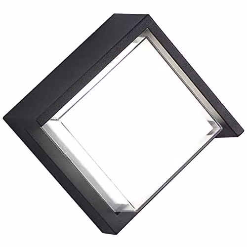 CGC Lighting Sophia Square LED Wall or Ceiling Light, Black and White, IP65 Waterproof for Garden and Terrace – 3
