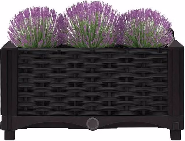 Berkfield Home Black Polypropylene Raised Bed W/D/H: 40 x 40 x 23 cm