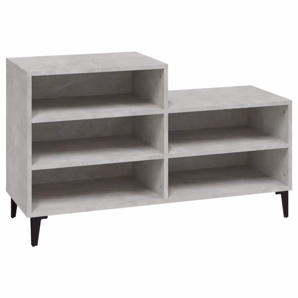 Berkfield Home Industrial Shoe Cabinet in Concrete Grey, W/D/H: 102 x 36 x 60 cm – 2