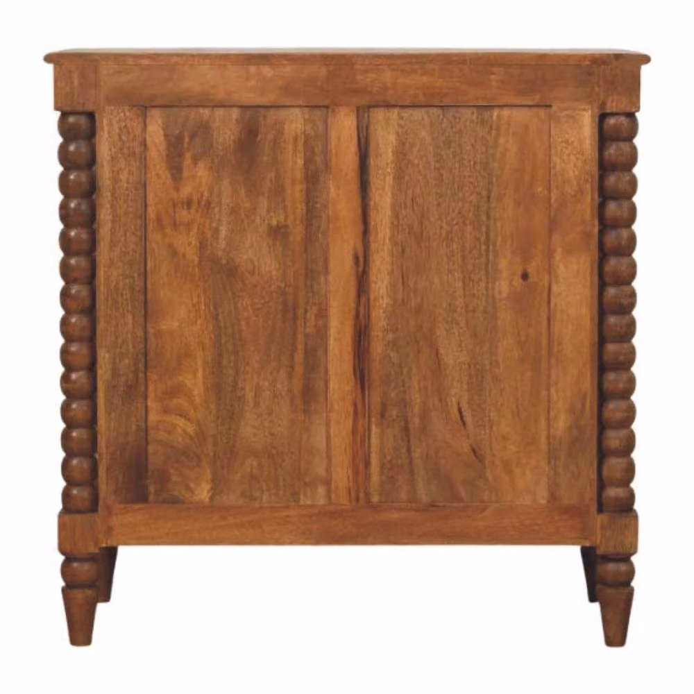 STILVORA Classic Oak Chest of Drawers with 3 Drawers and Spindle Legs in Brown – 4