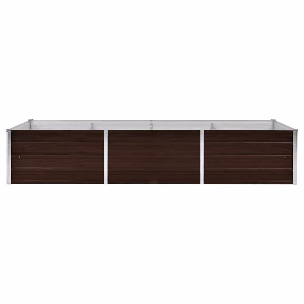 Berkfield Home Garden Brown Galvanised Steel Raised Bed W/D/H: 240 x 80 x 45 cm – 3