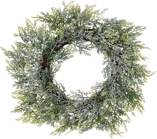 Hill Interiors White and Green Artificial Pine Christmas Wreath – 1