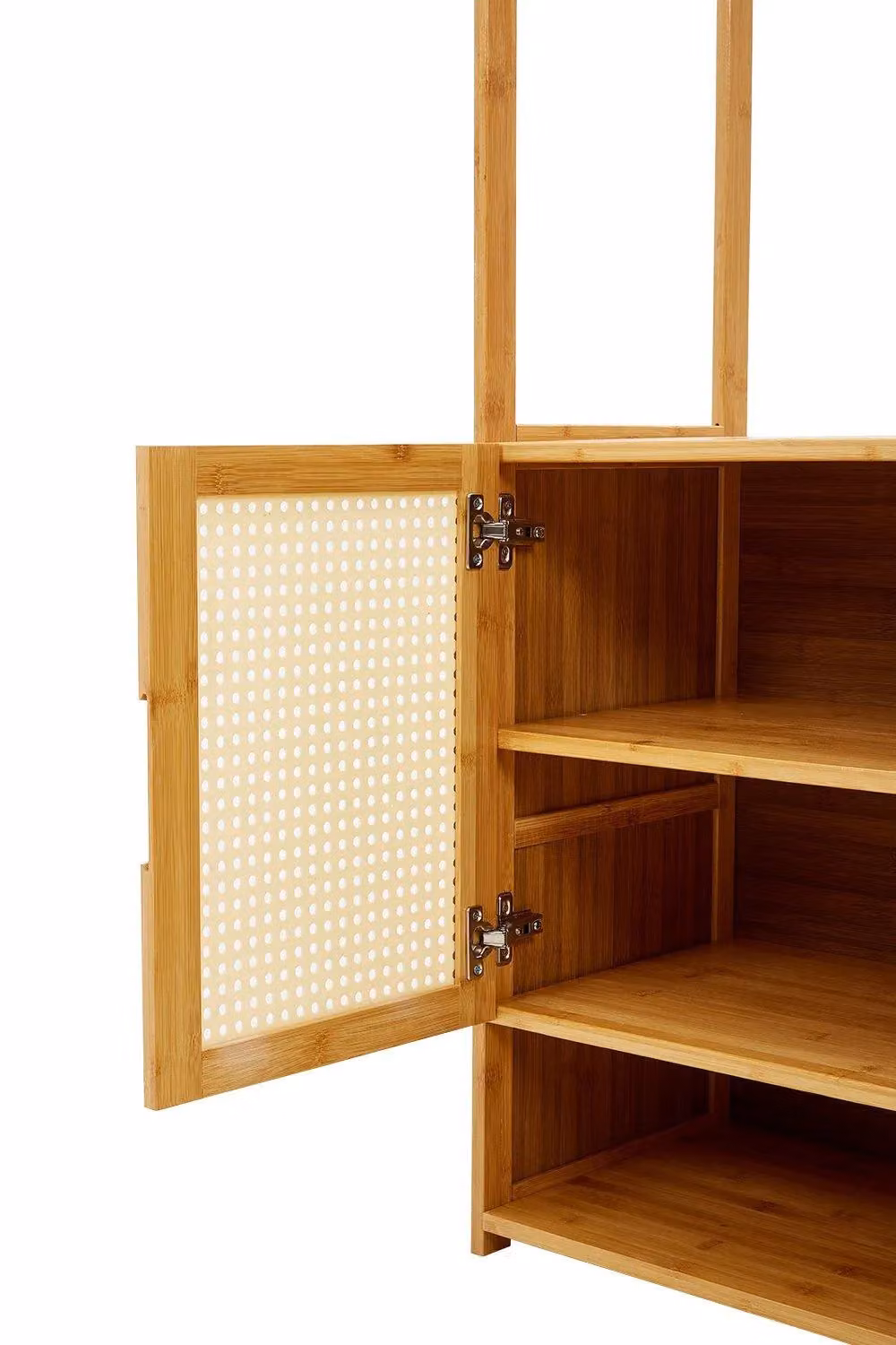 H&O Direct Classic Freestanding Wooden Clothes Rack with Cabinet in Brown – 4
