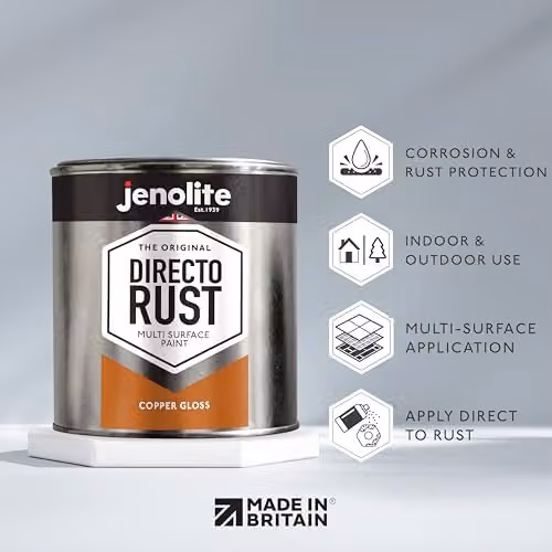 JENOLITE Direct to Rust Copper Paint Gloss Finish, 1 Litre – 2