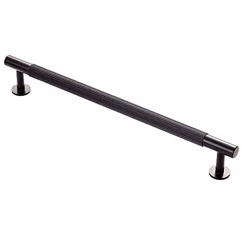 Loops Lined Bar Door Pull Handle, Matt Black, W: 274 mm, D: 13 mm, Centres: 224 mm