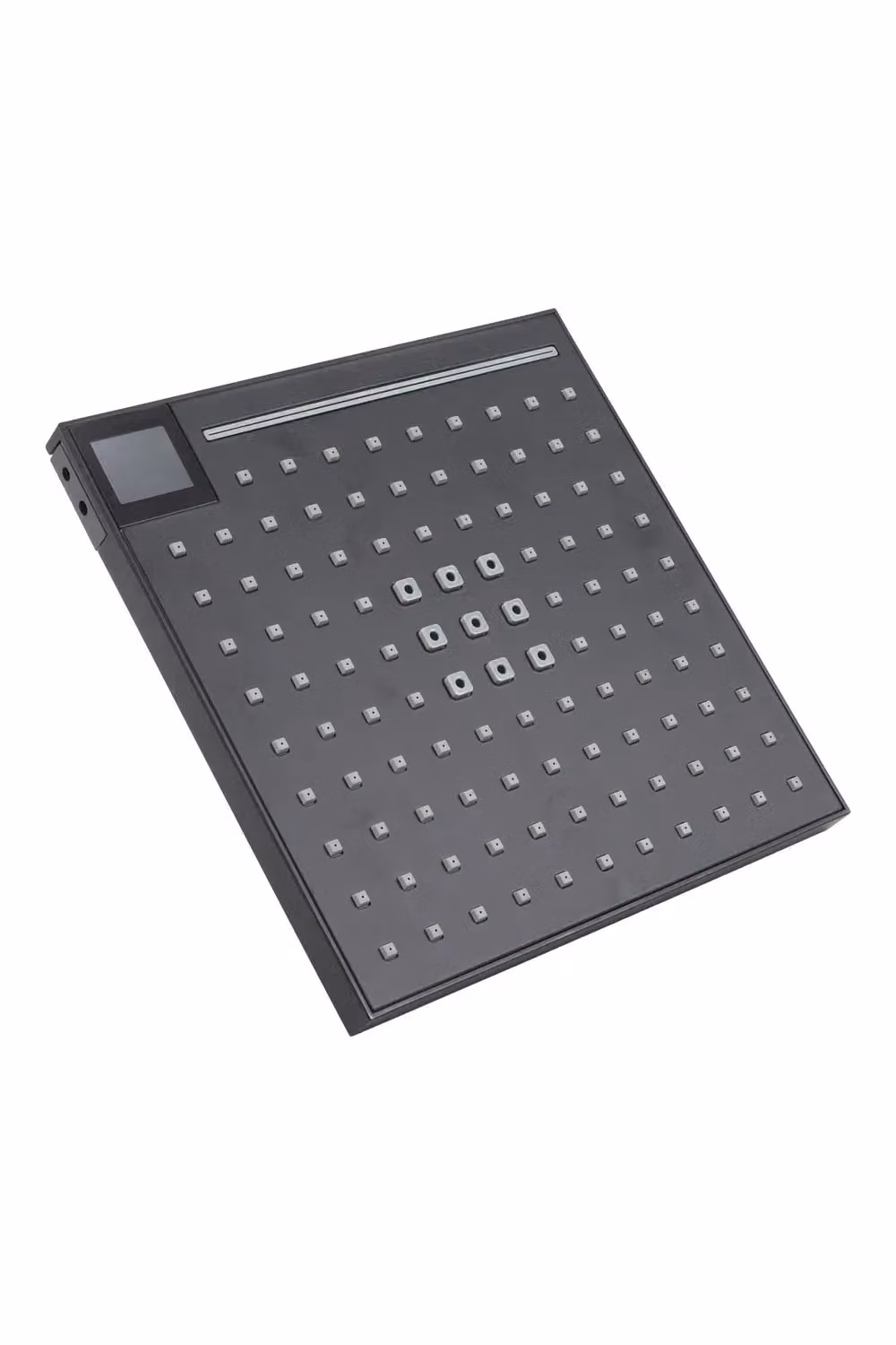 Living and Home Large Square Smart Sensor Rain and Massage Overhead Shower Head with Digital Display in Matt Black – 3