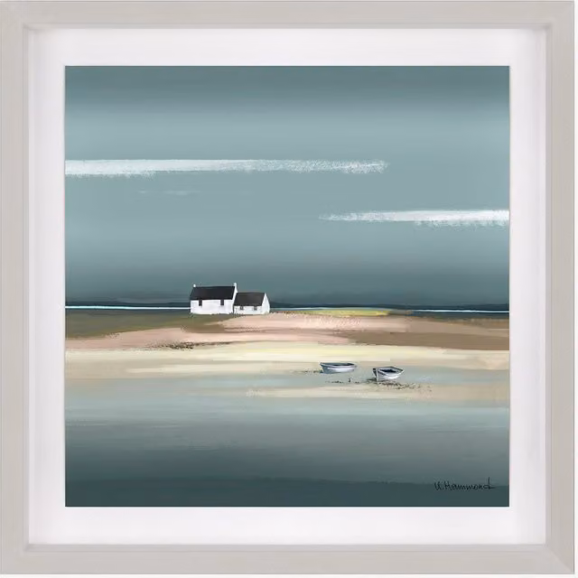 Perch & Parrow Quiet Seascape Maritime Landscape Wall Art in Multicolour