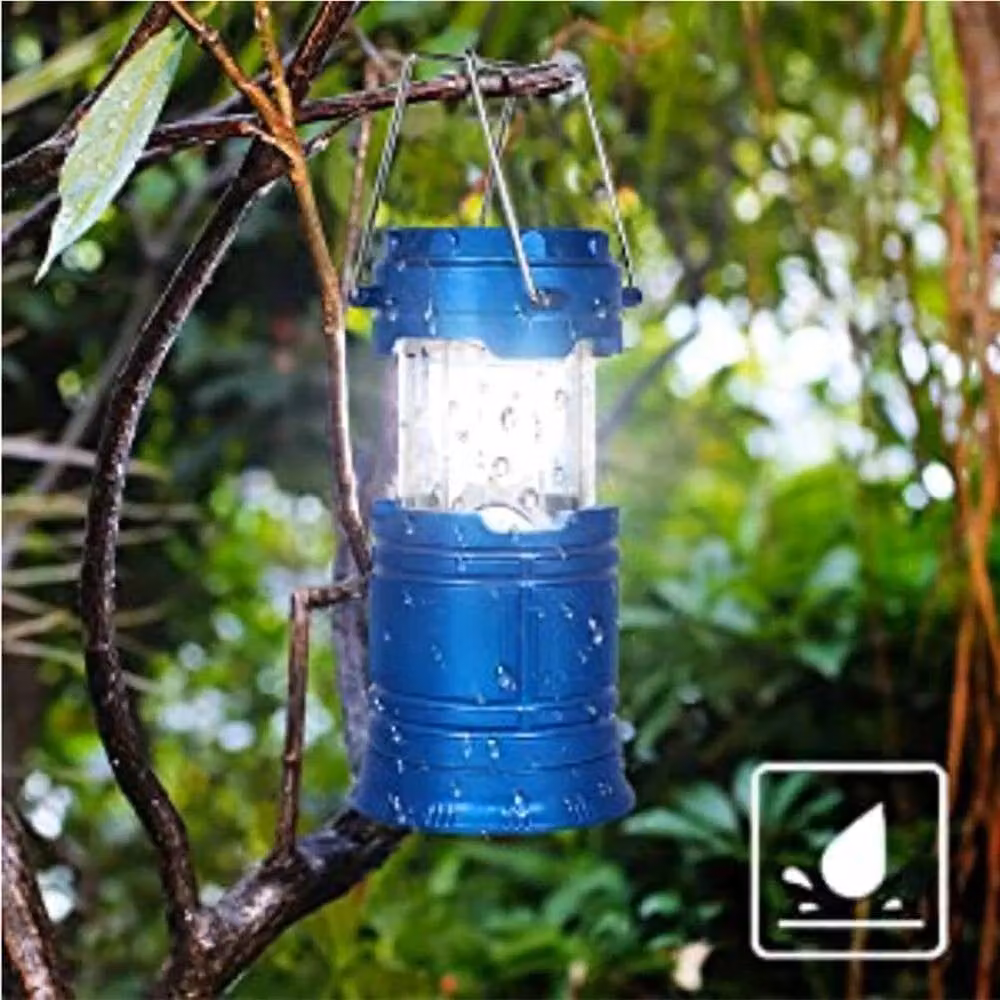 NESTLUNE Blue LED Solar Rechargeable Camping Lantern – 4