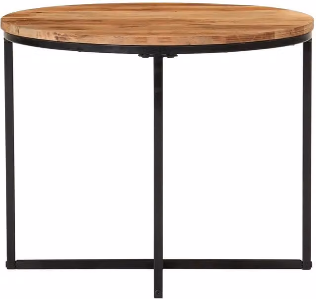 Berkfield Home Industrial Coffee Table in Brown Acacia Wood and Iron, W/D/H: 55 x 55 x 45 cm – 1
