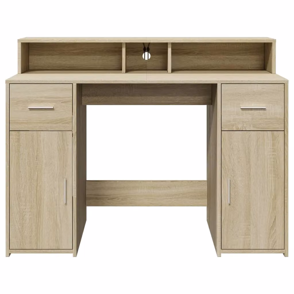 Berkfield Home Gaming Desk with LED Lights in Sonoma Oak Brown, W/D/H: 120 x 55 x 91 cm – 4