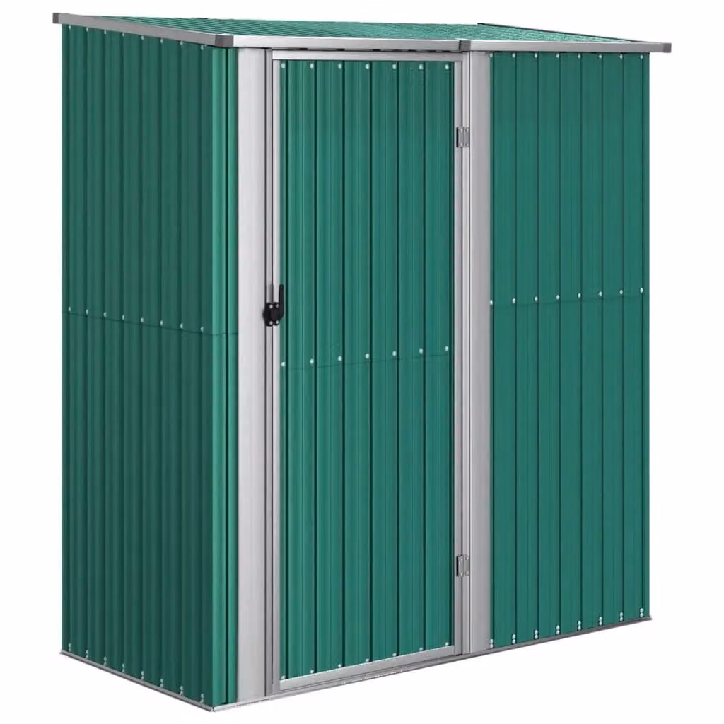 Berkfield Home Green Galvanised Steel Pent Garden Shed W/D/H: 180.5 x 97 x 209.5 cm – 1