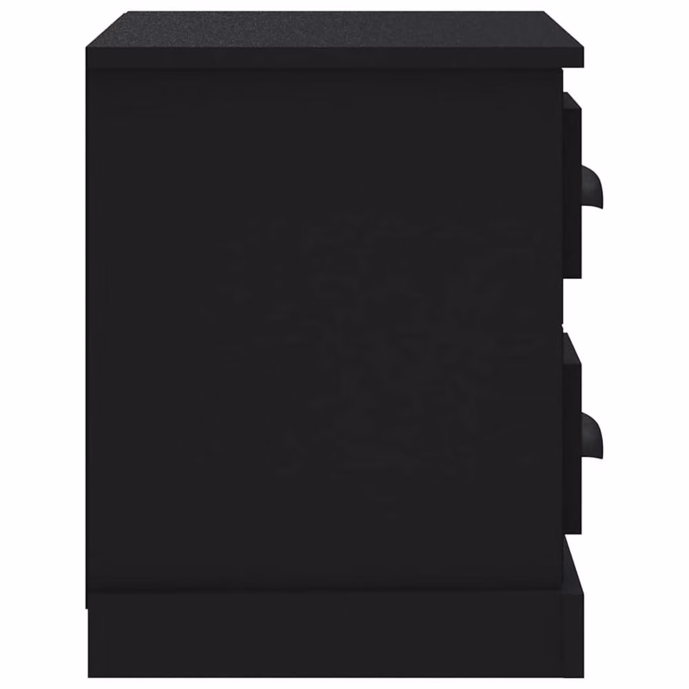 Berkfield Home Black Modern Bedside Cabinet W: 60 cm, D: 35.5 cm, H: 45 cm – 5