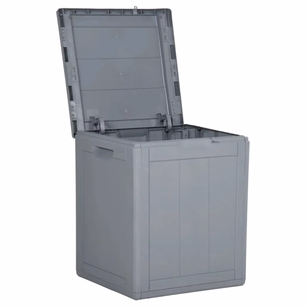 Berkfield Home Garden Storage Box 90L Grey Rattan Style Plastic – 2