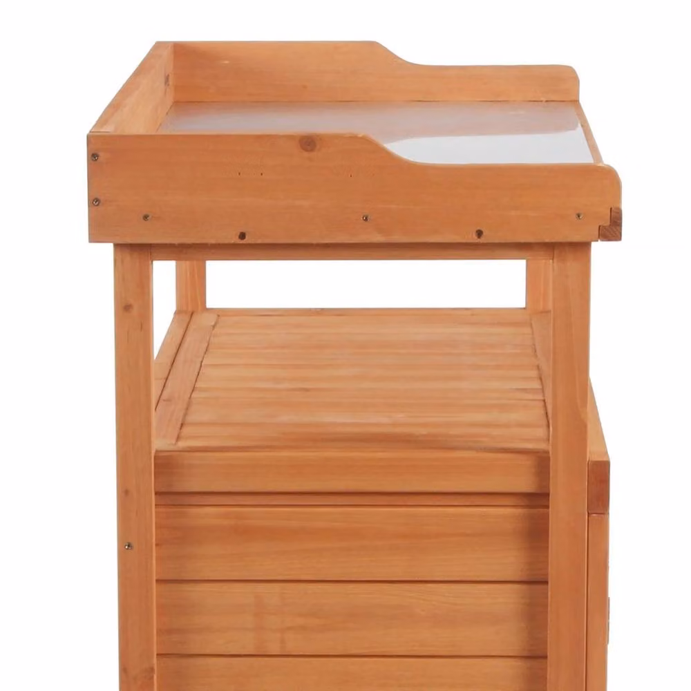 EONLION 2 In 1 Potting Bench Table in Brown – 5