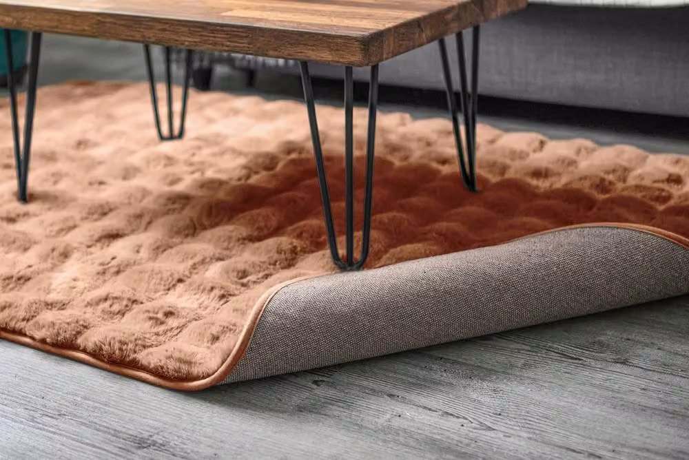 New Edge Blinds Deluxe Faux Fur Rug in Beige, W: 80 cm, L: 150 cm – 2