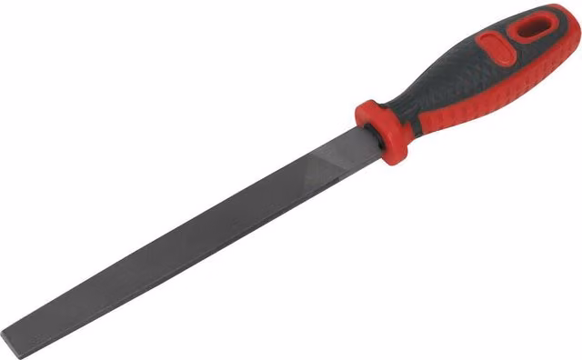 Loops Smooth Cut Flat Engineers File in Red and Multicolour, 200mm