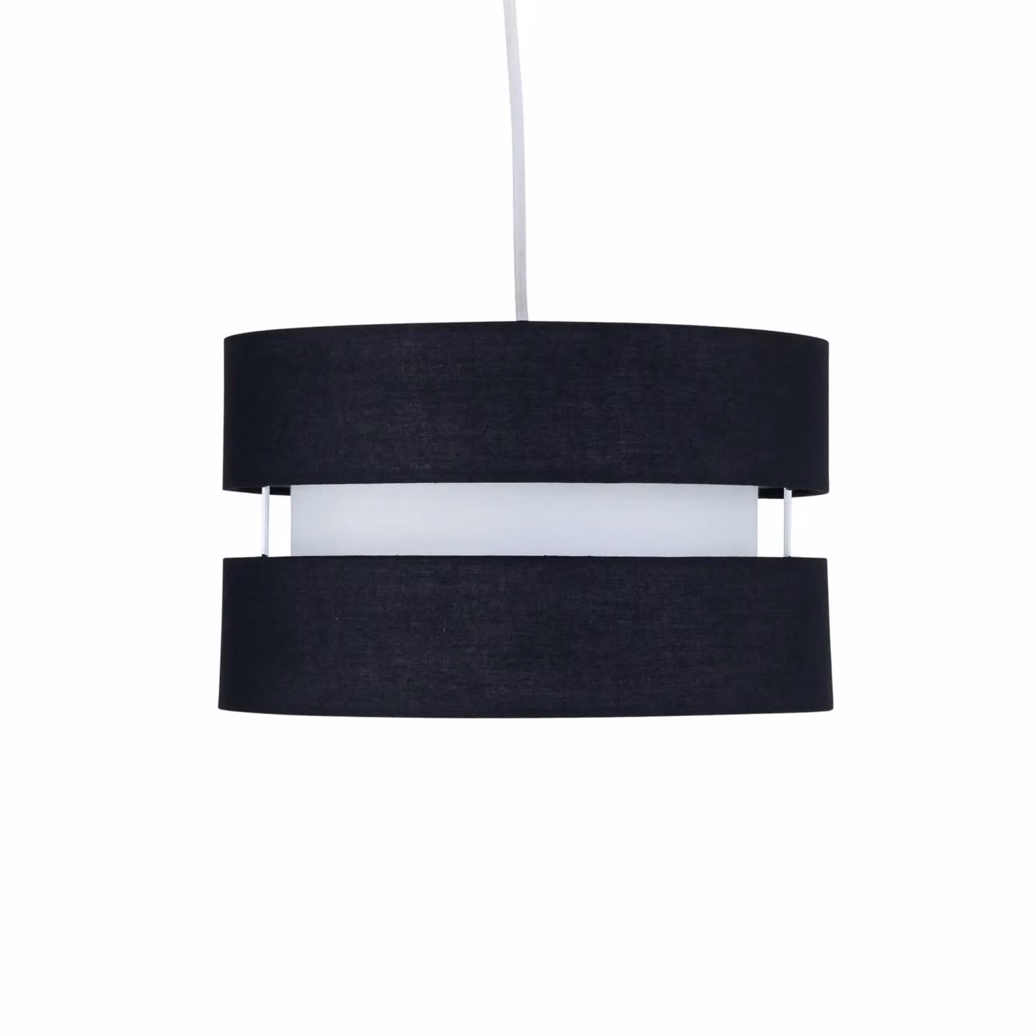 First Choice Lighting Benni Black Fabric Pendant Shade, Diameter: 26 cm – 2