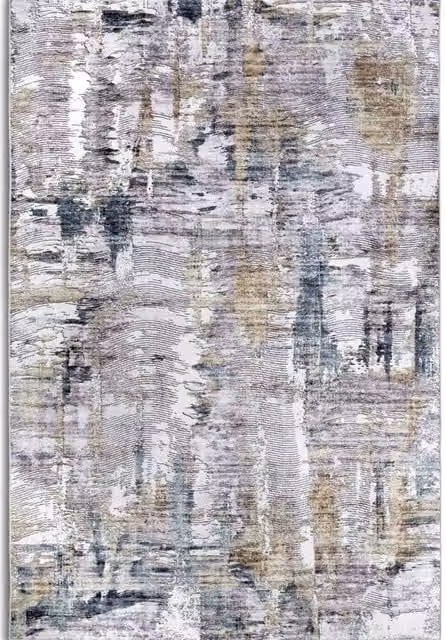 THE RUGS Imagination Malard Shortpile Abstract Modern Polyester Rug in Navy and Blue, W/D: 120 x 170 cm