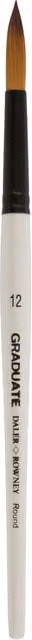 Daler-Rowney Graduate Synthetic Round Short Handle Brush, White, Pack of 12
