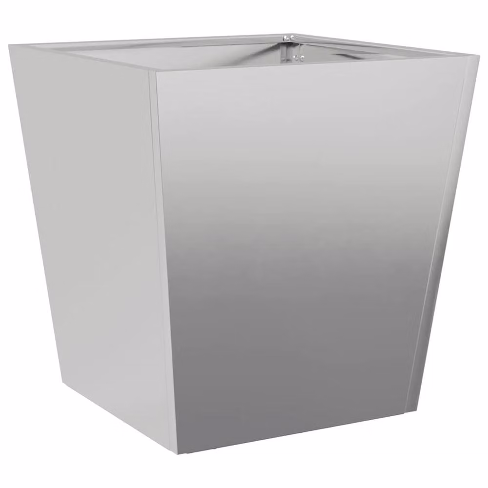 Berkfield Home Durable Galvanised Steel Garden Planter Tub in Grey, W/D/H: 40 x 40 x 40 cm – 3