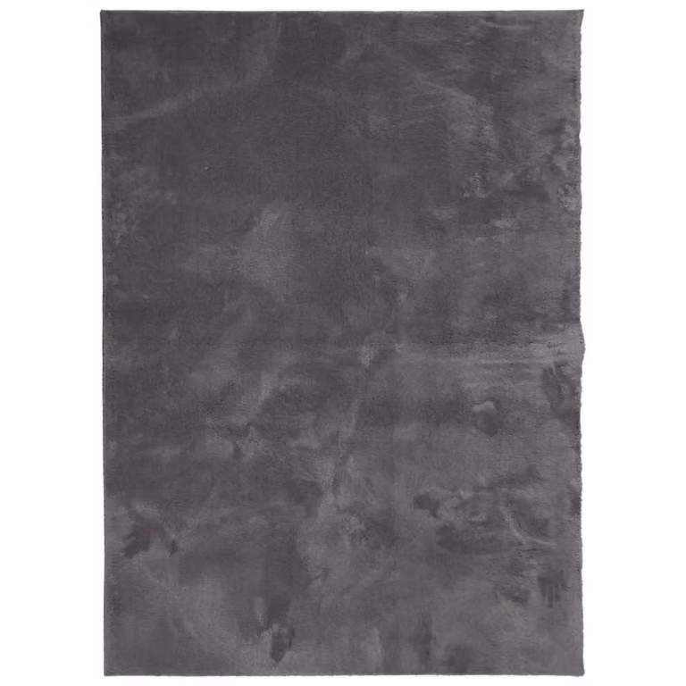 Berkfield Home Round Short Pile Soft and Washable Rug in Anthracite Black, Diameter: 100 cm