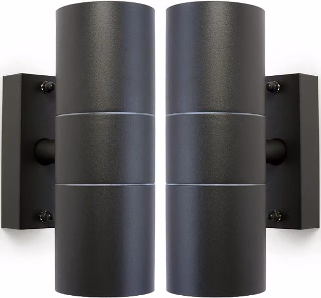 Loops 2 Pack Anthracite GU10 Up and Down Outdoor Wall Lights