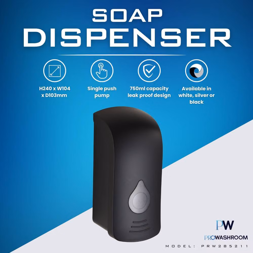 MYLEK ProWashroom Wall-Mounted Commercial Handwash Soap Dispenser, 750ml, Black – 2
